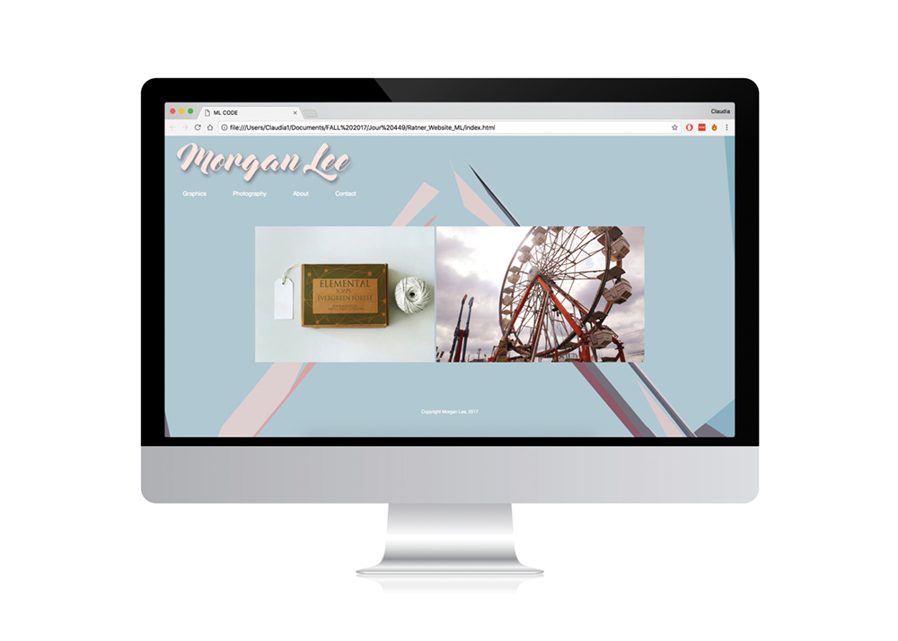 web design - hand coded portfolio website for a classmate